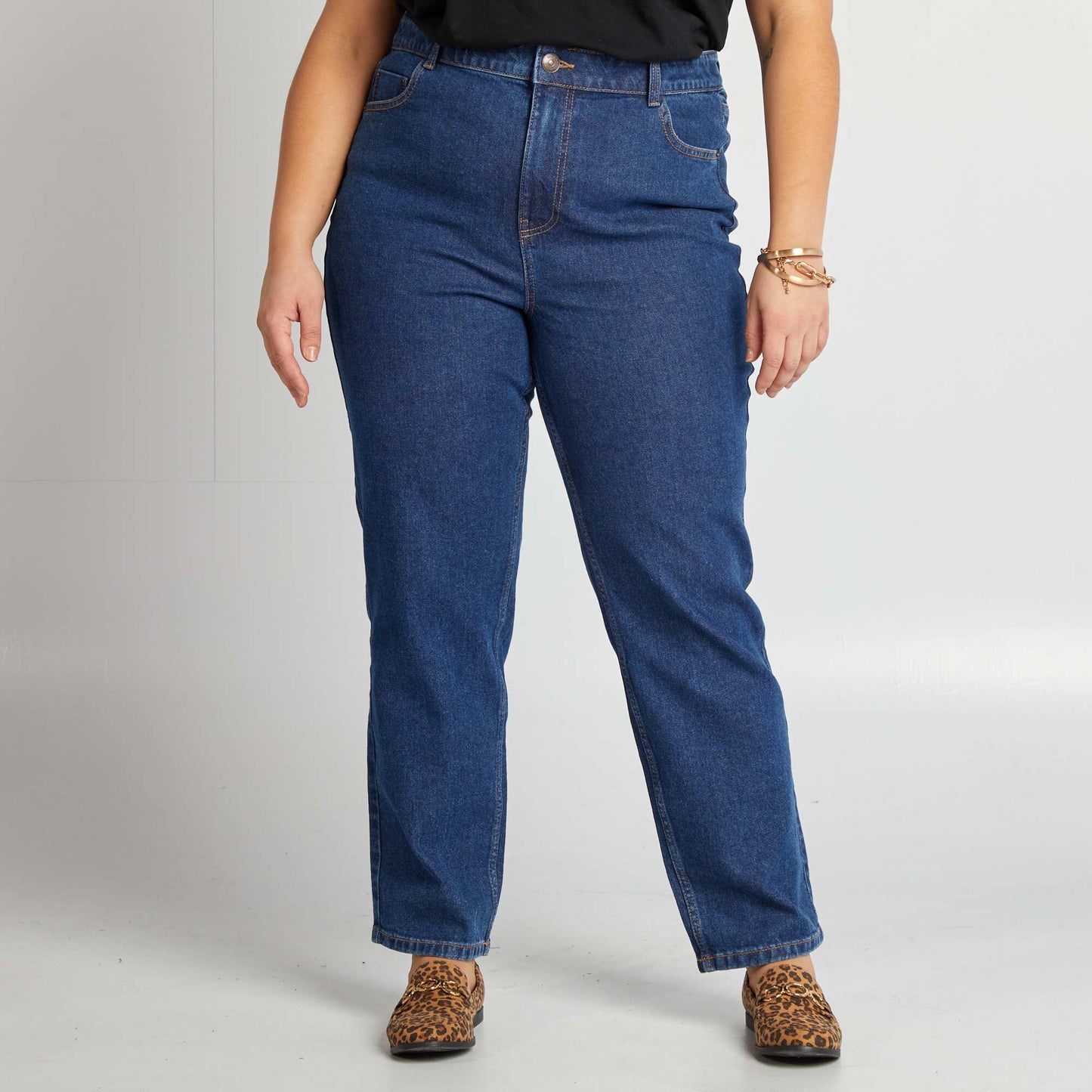 High-rise straight-leg jeans BLUE