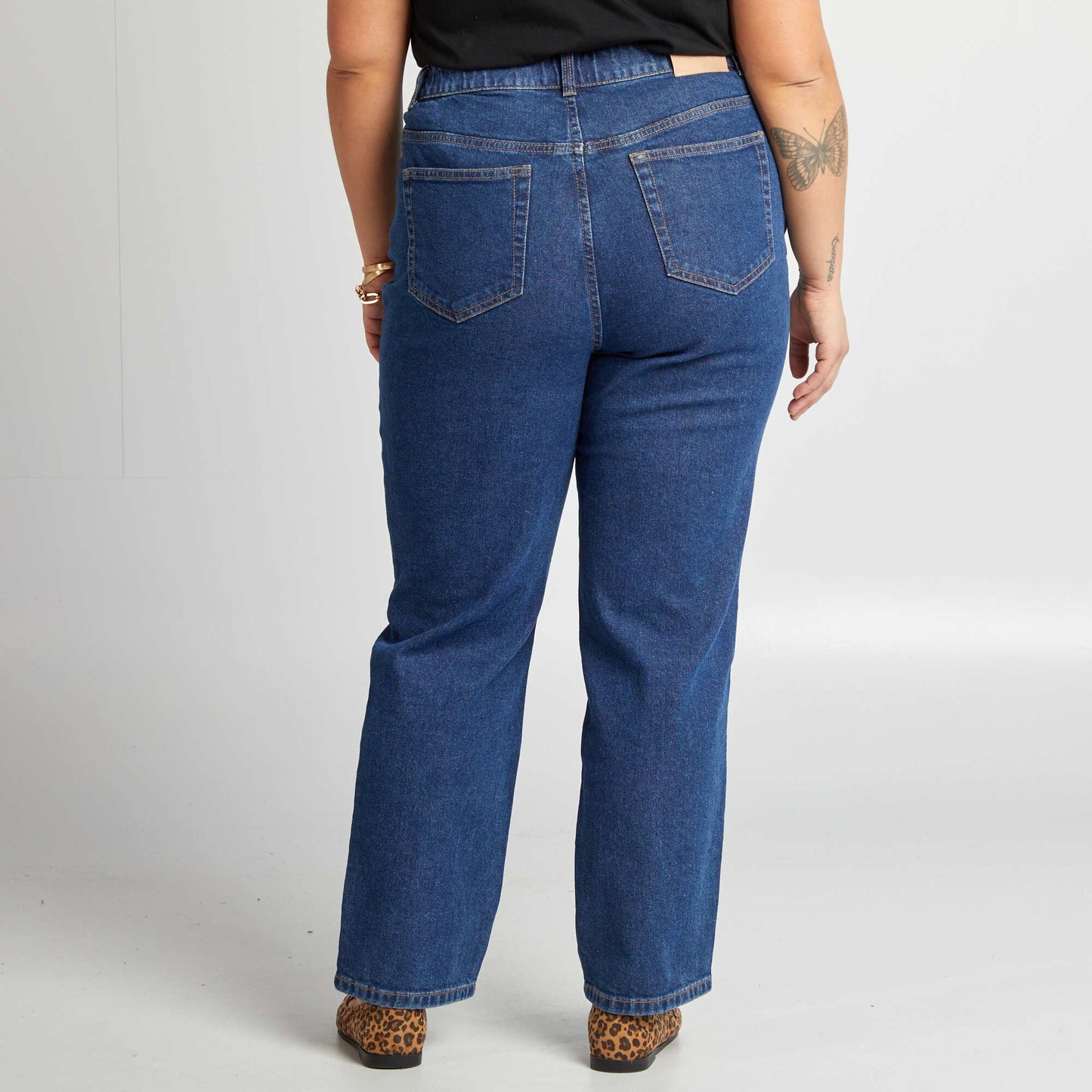 High-rise straight-leg jeans BLUE