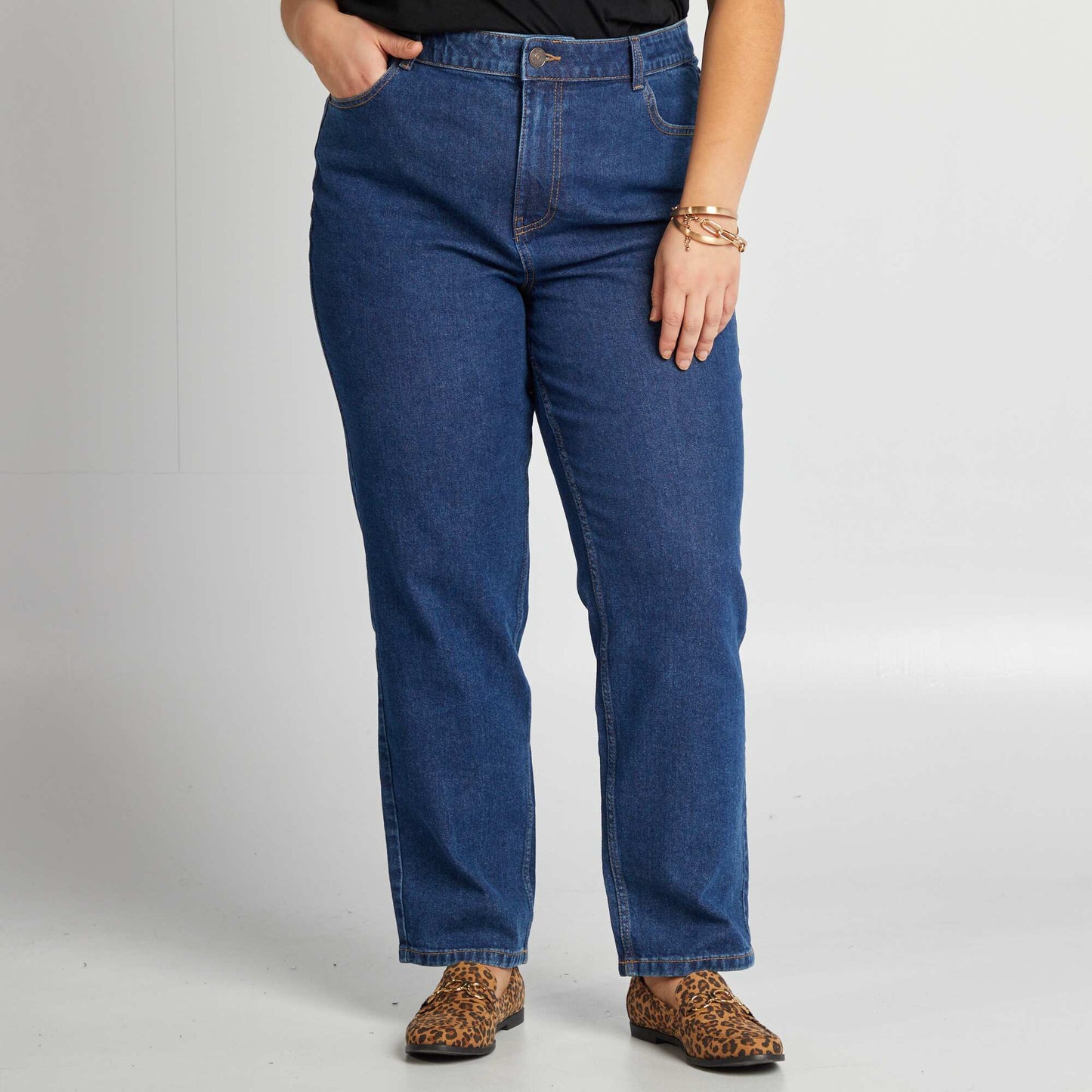 High-rise straight-leg jeans BLUE