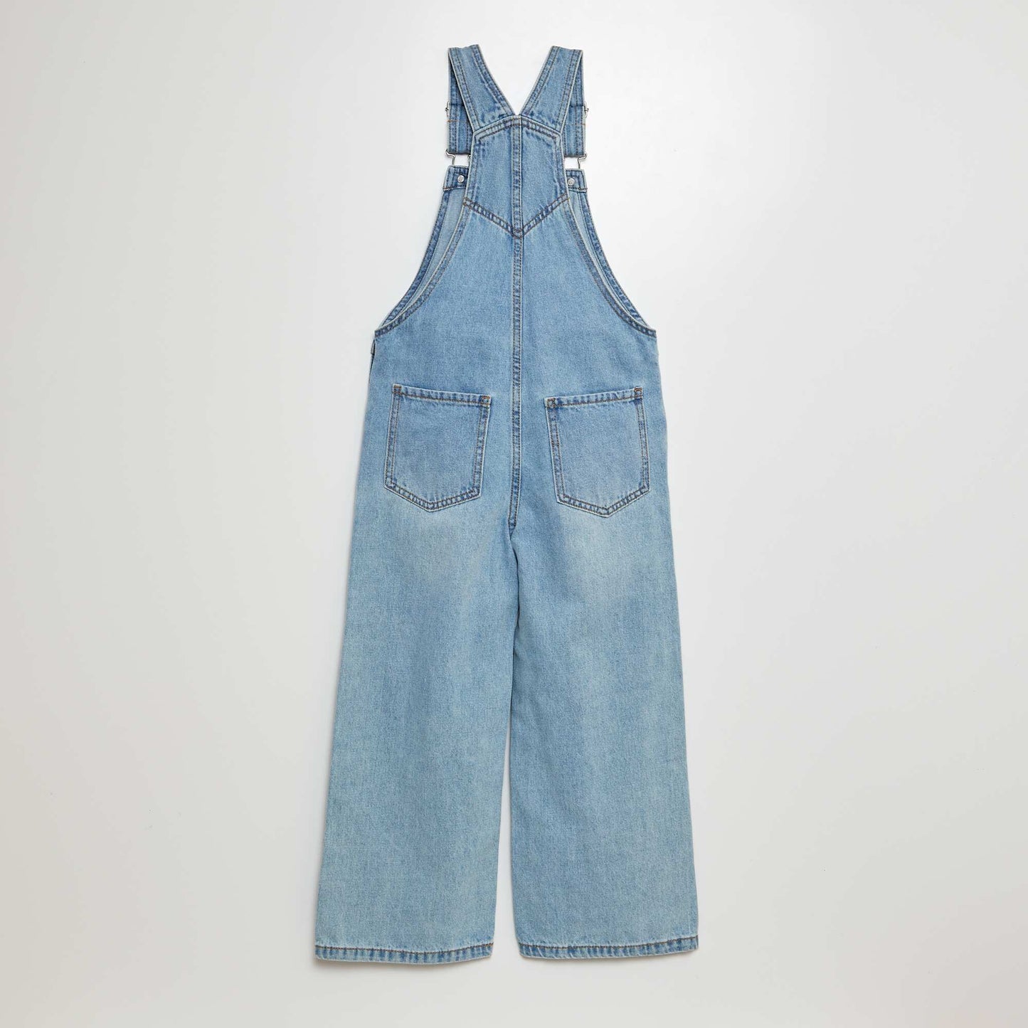 Denim dungarees with heart-shaped pocket BLUE