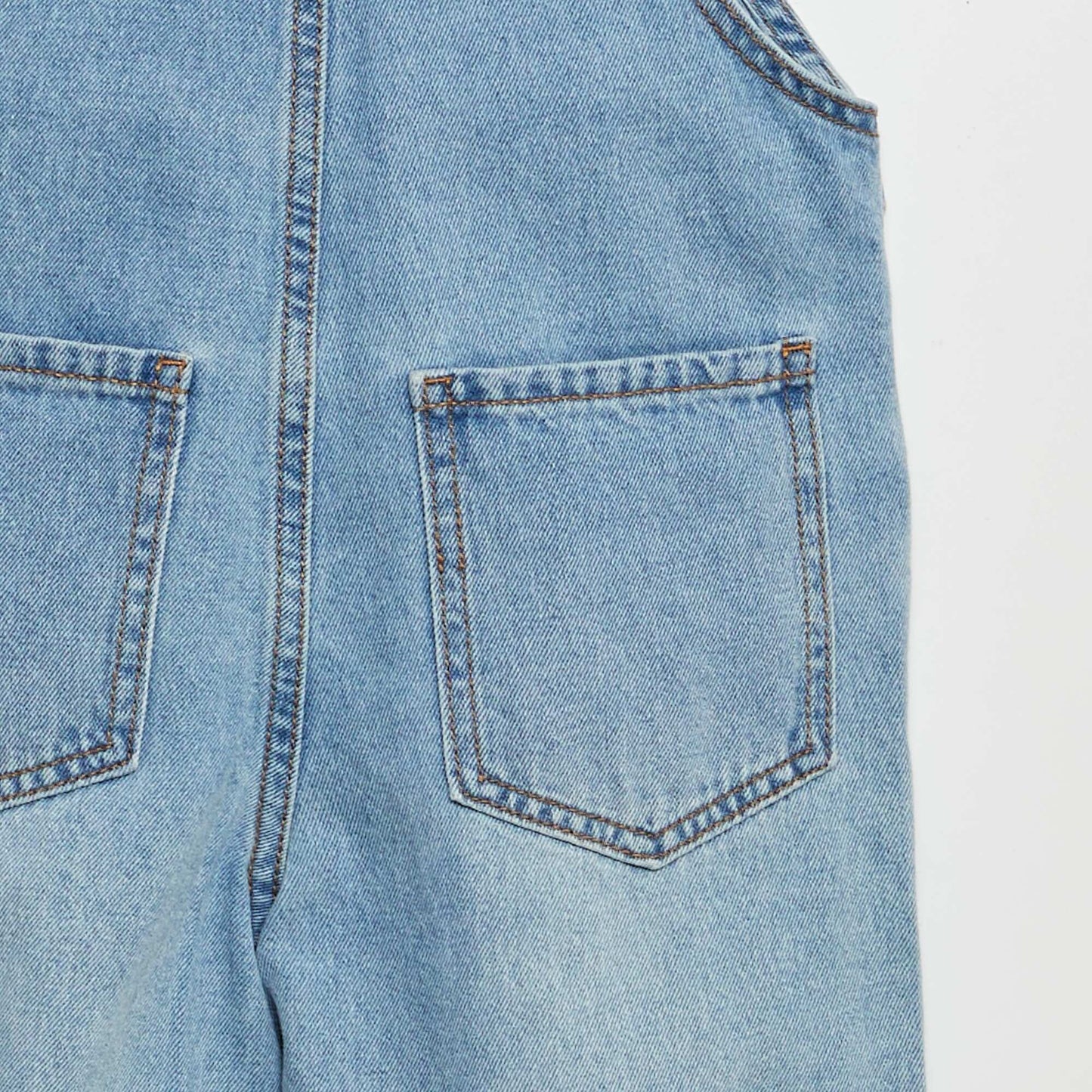 Denim dungarees with heart-shaped pocket BLUE