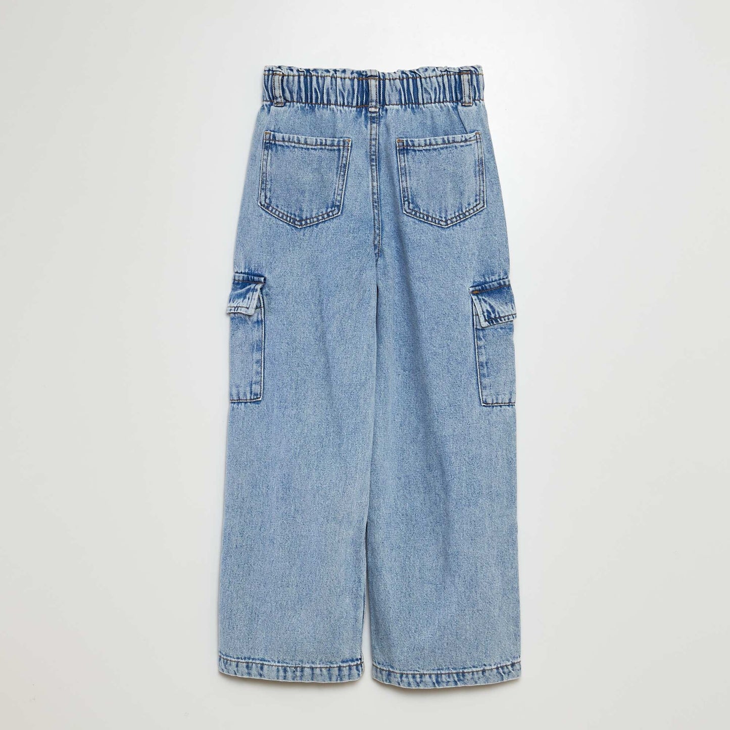 Wide-leg jeans with elasticated waist BLUE