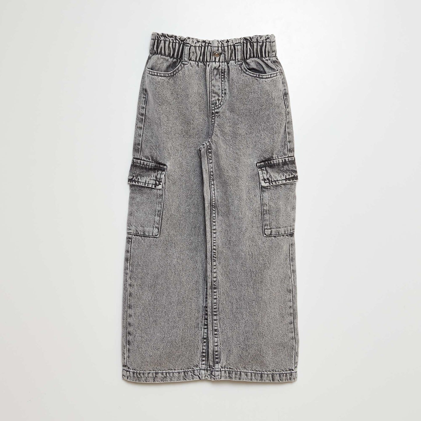 Wide-leg jeans with elasticated waist GREY