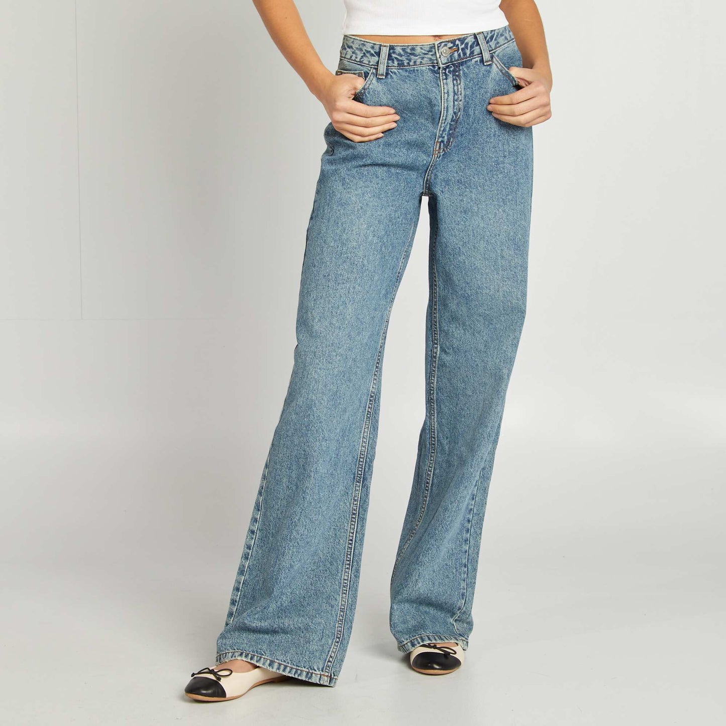 Low-rise baggy trousers BLUE