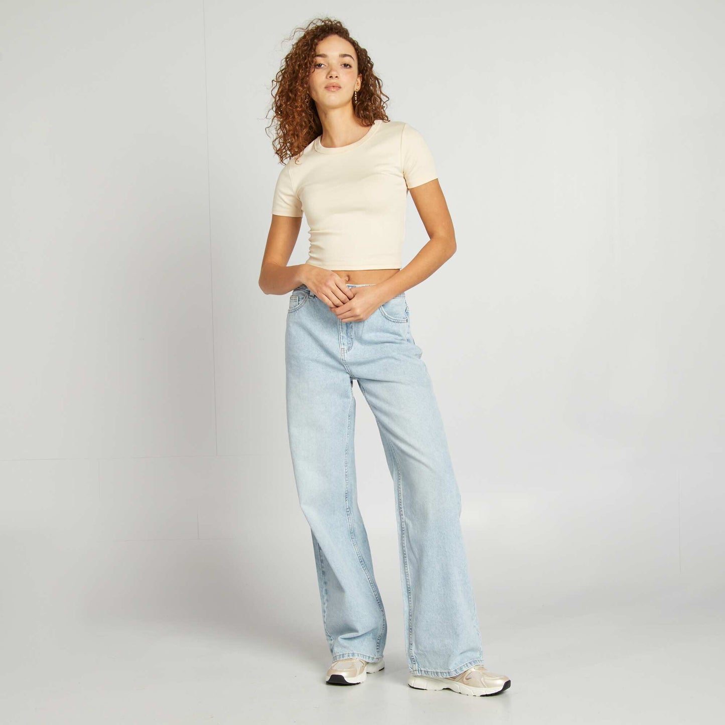 Low-rise baggy trousers BLUE