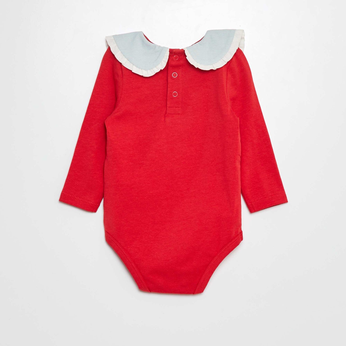 Bodysuit with decorative Peter Pan collar RED