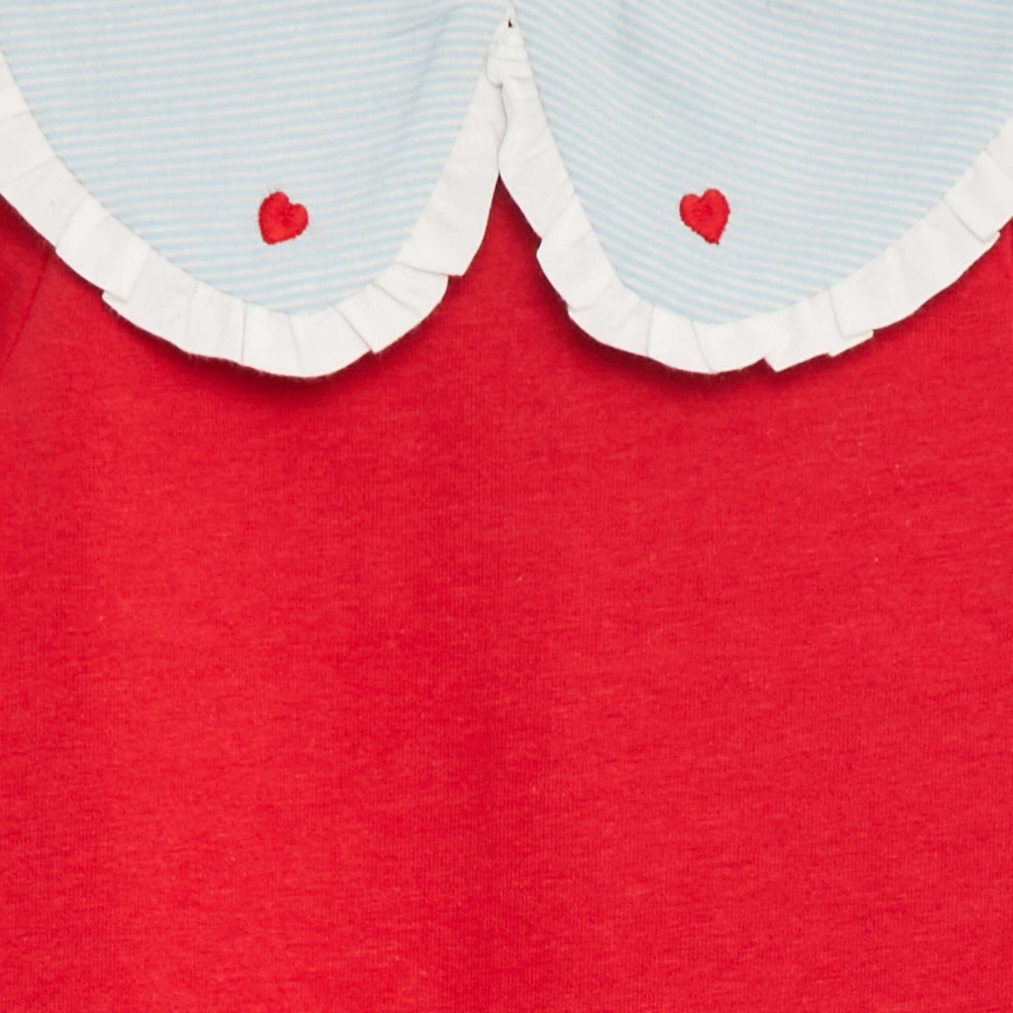 Bodysuit with decorative Peter Pan collar RED