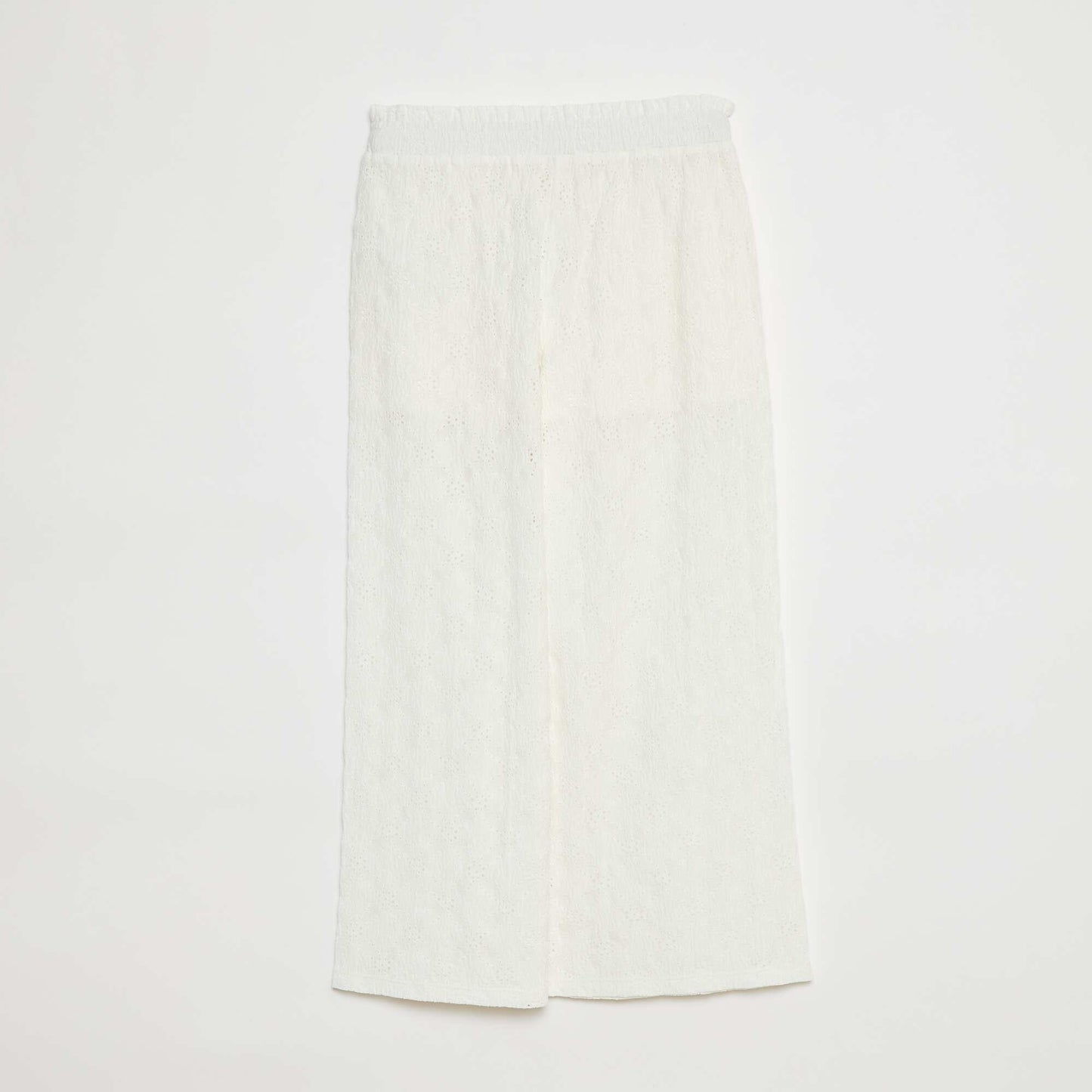 Openwork wide-leg trousers WHITE