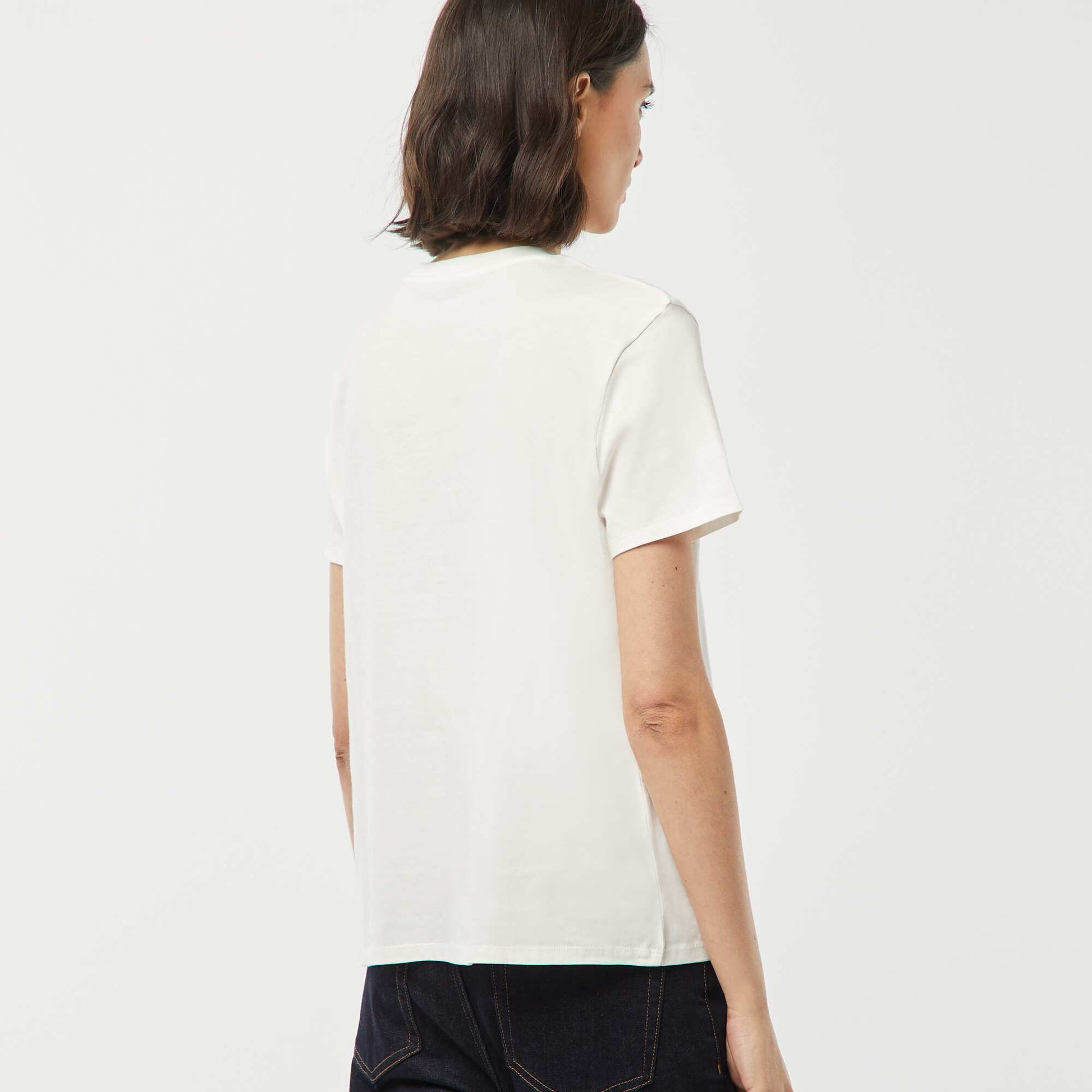 Short-sleeved T-shirt with Mother's Day print WHITE