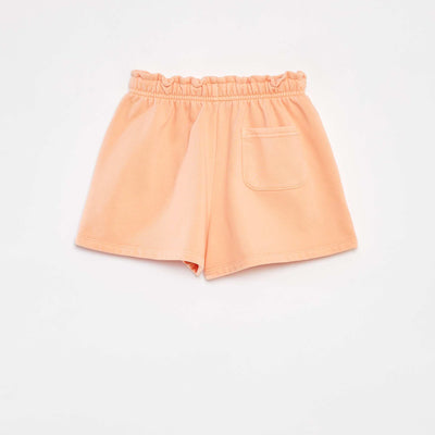 Plain sweatshirt fabric shorts ORANGE