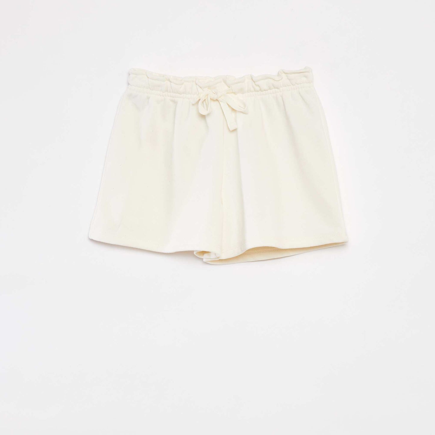 Plain sweatshirt fabric shorts WHITE