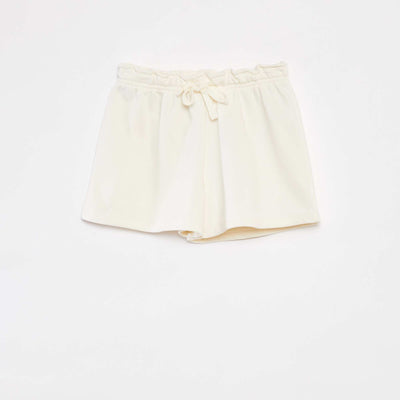 شورت سويت شيرت قماش قصير أبيض سادة