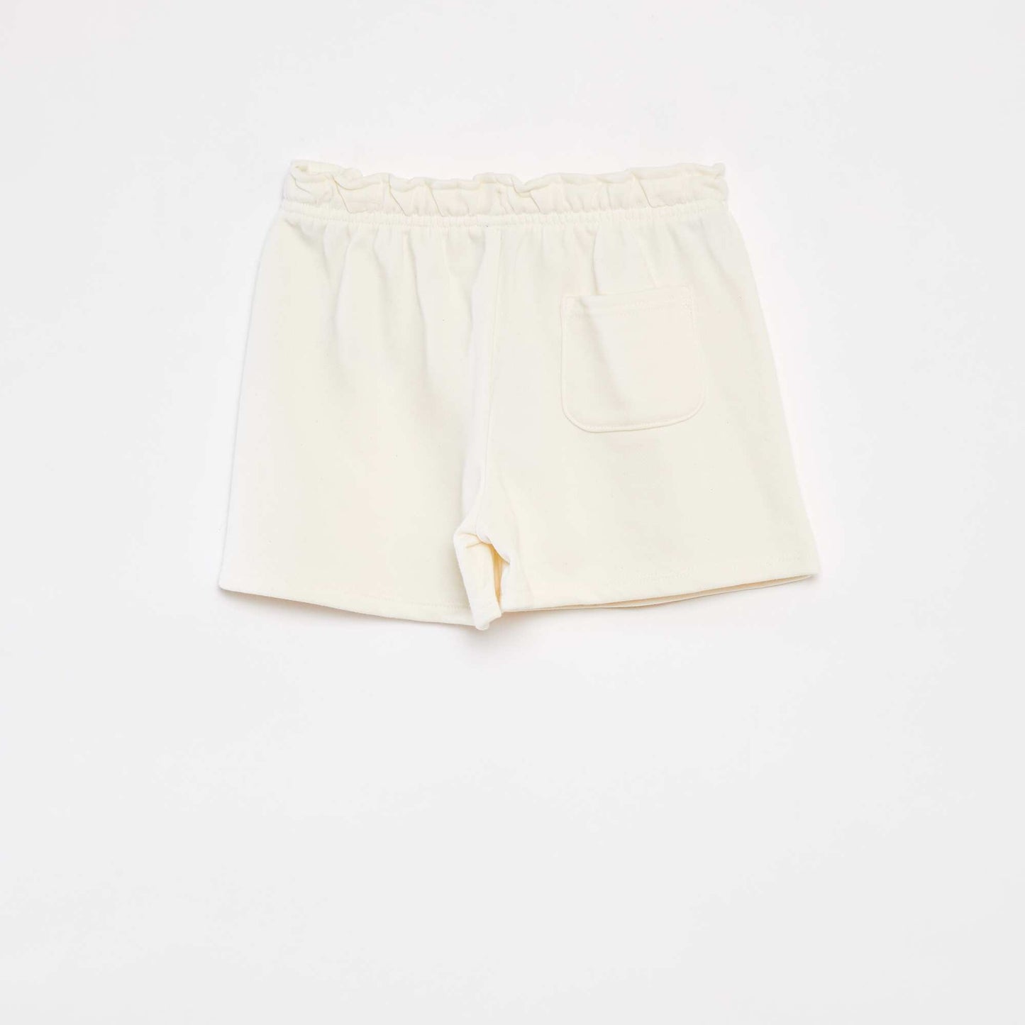 Plain sweatshirt fabric shorts WHITE