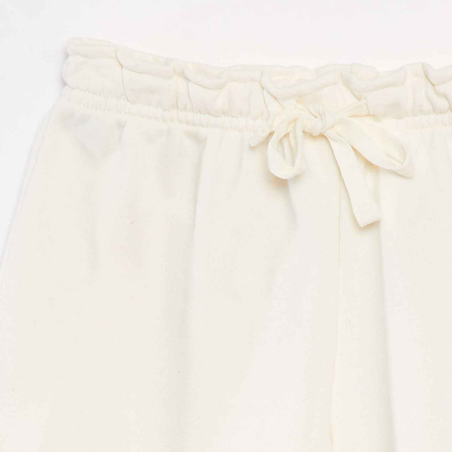 Plain sweatshirt fabric shorts WHITE