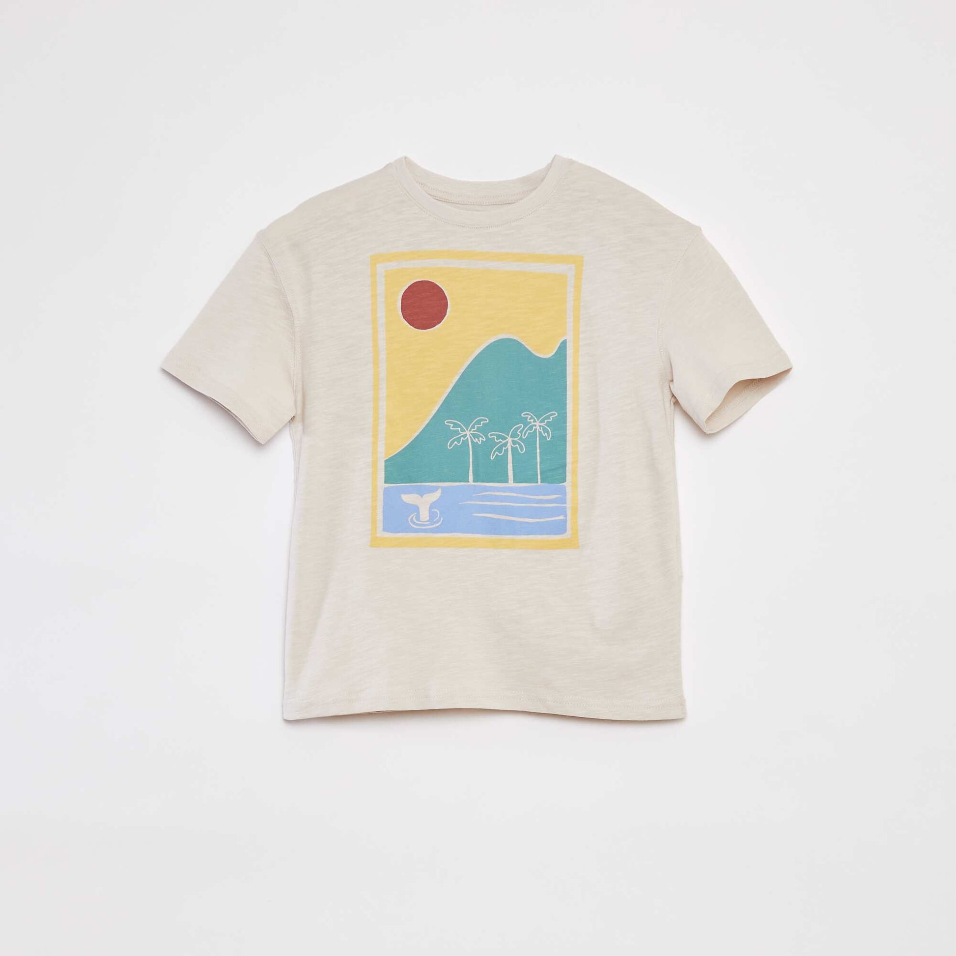 Printed short-sleeved T-shirt WHITE