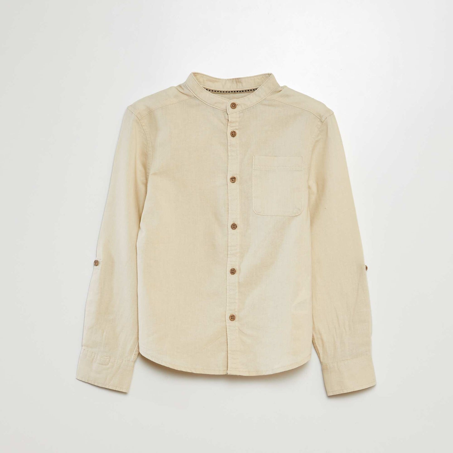 Linen-blend shirt BEIGE