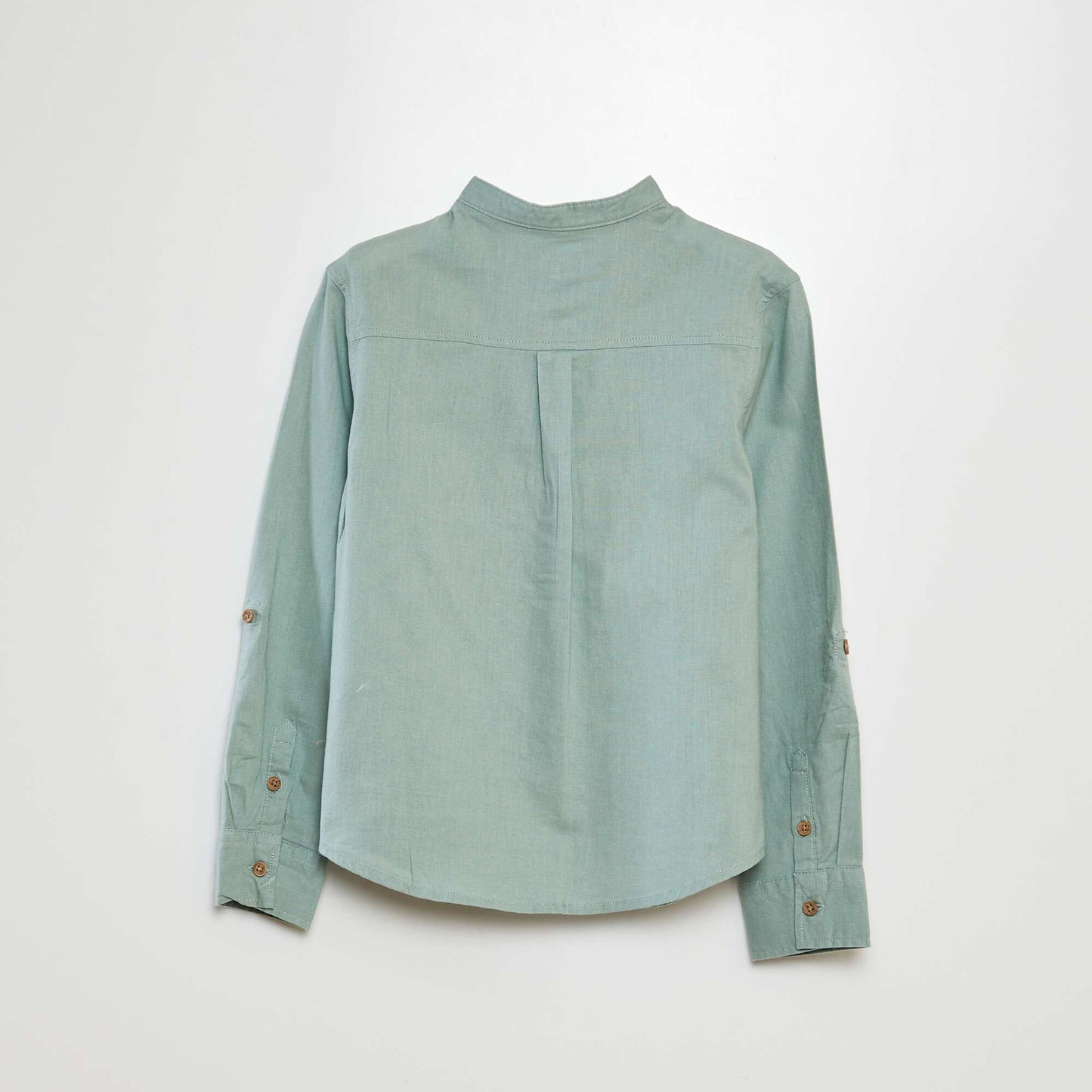 Linen-blend shirt GREEN