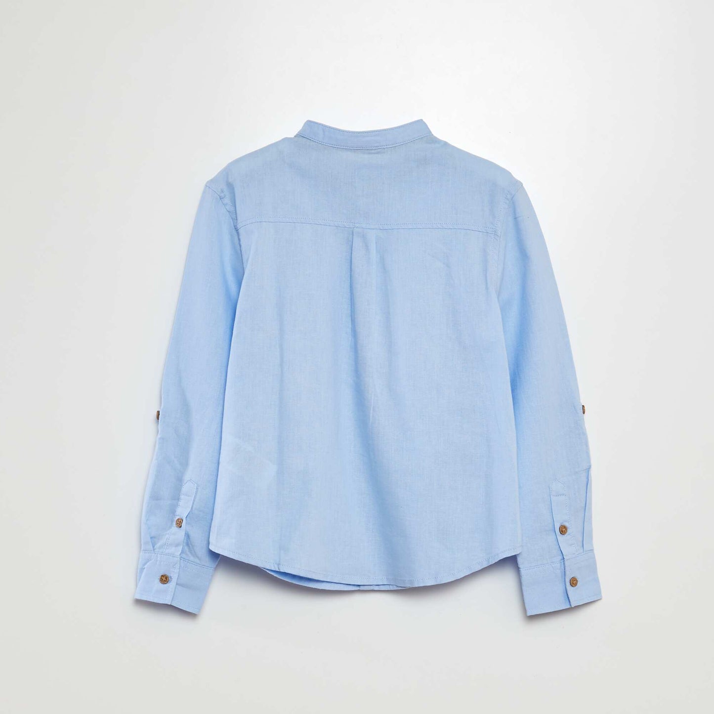 Linen-blend shirt BLUE