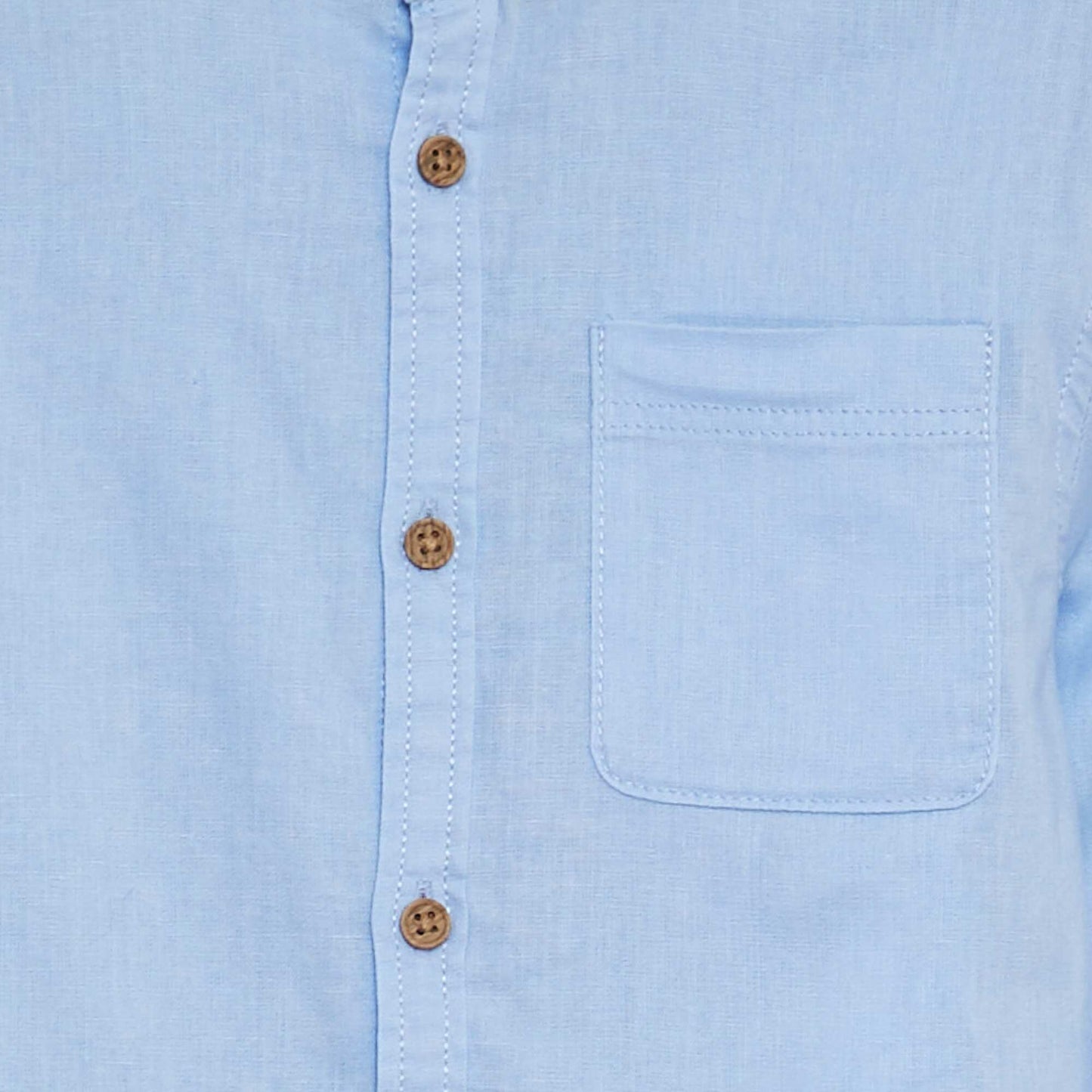 Linen-blend shirt BLUE