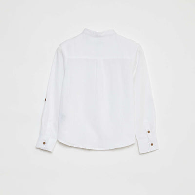 Linen-blend shirt WHITE