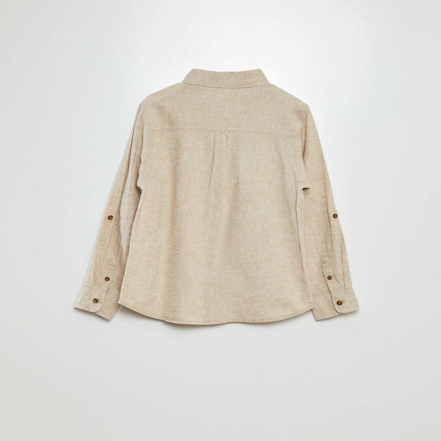 Linen-blend shirt BEIGE