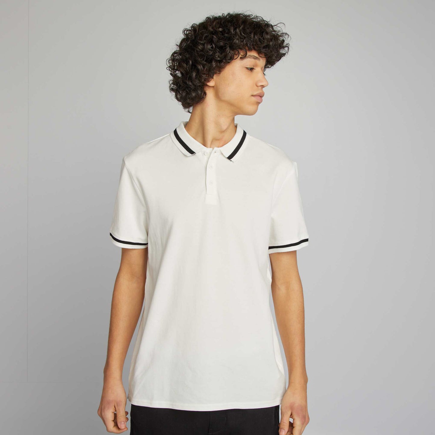 Cotton piqué polo shirt WHITE