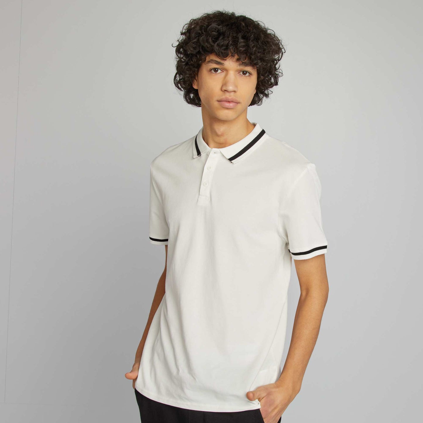 Cotton piqué polo shirt WHITE