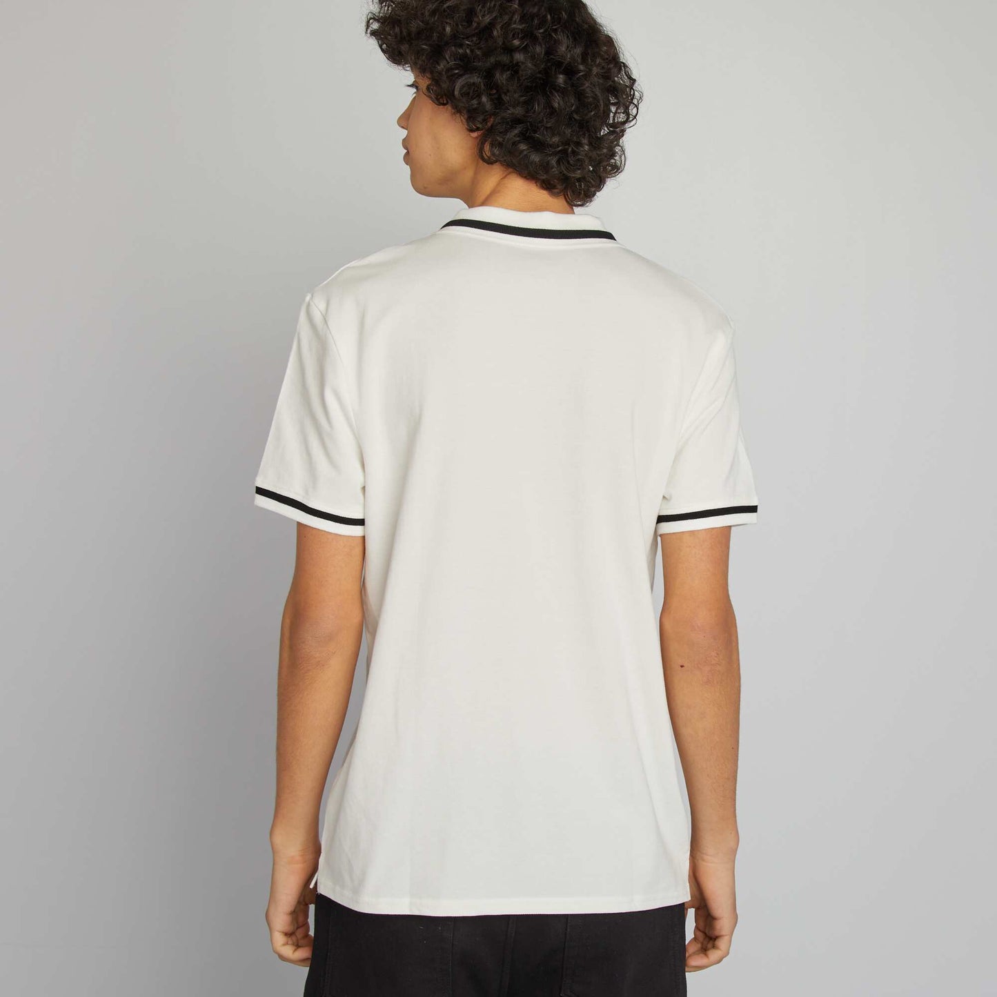 Cotton piqué polo shirt WHITE