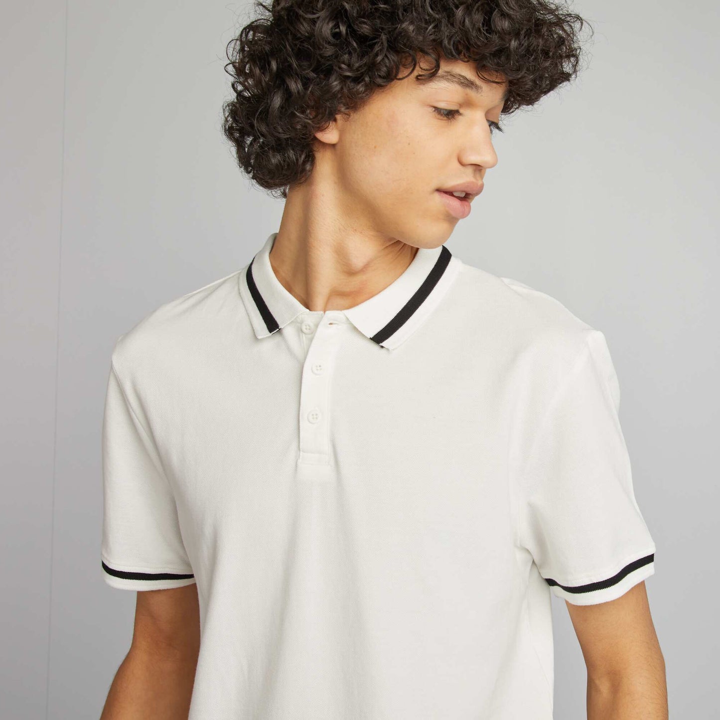 Cotton piqué polo shirt WHITE