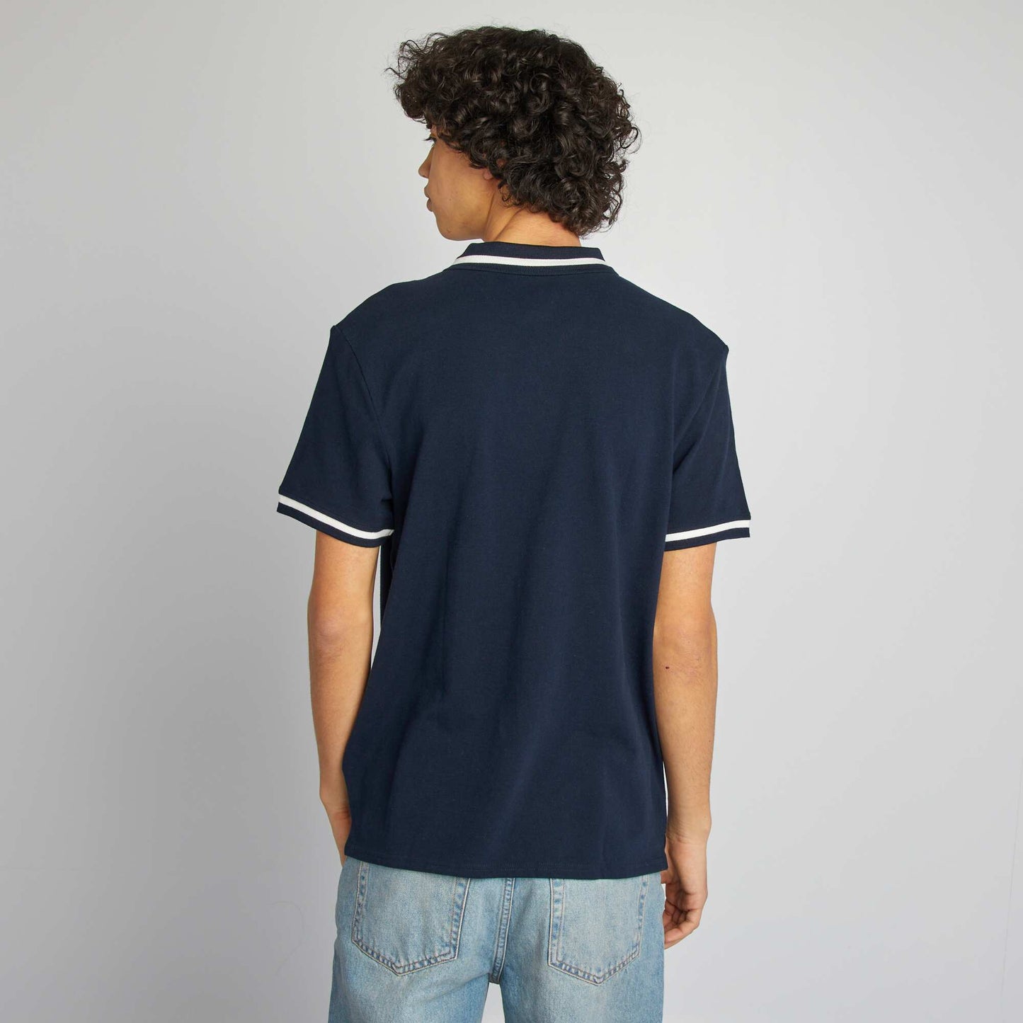 Cotton piqué polo shirt BLUE