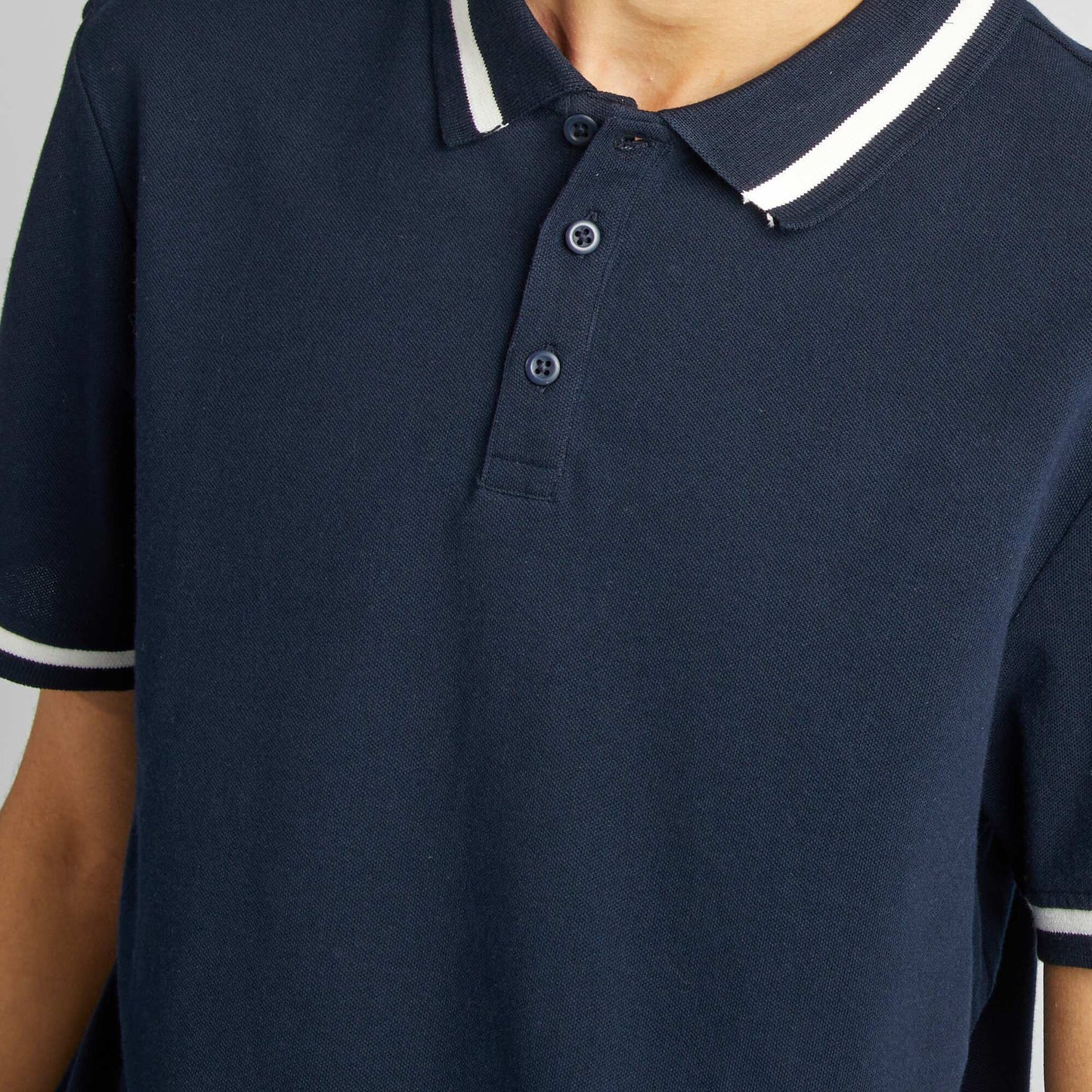 Cotton piqué polo shirt BLUE