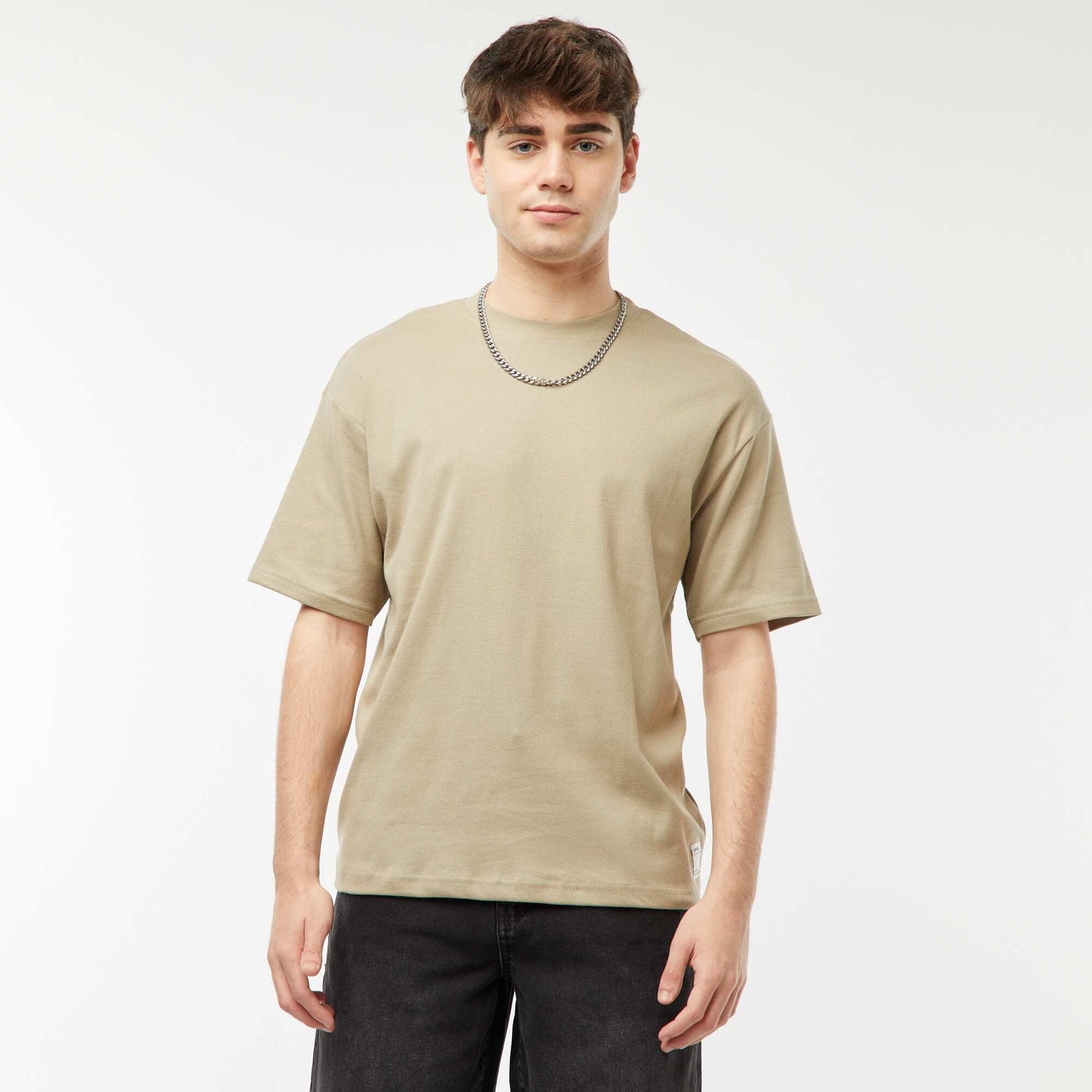 Oversized T-shirt with label at the hem GREEN