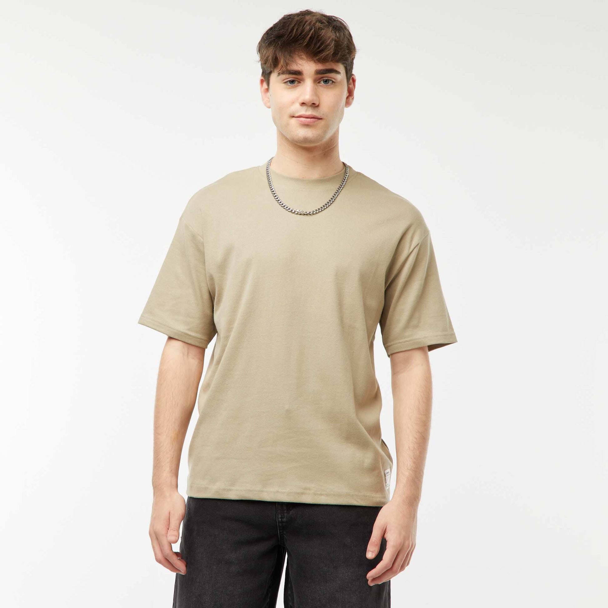 Oversized T-shirt with label at the hem GREEN