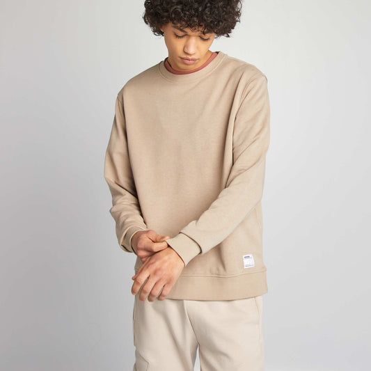 Plain basic sweatshirt BEIGE