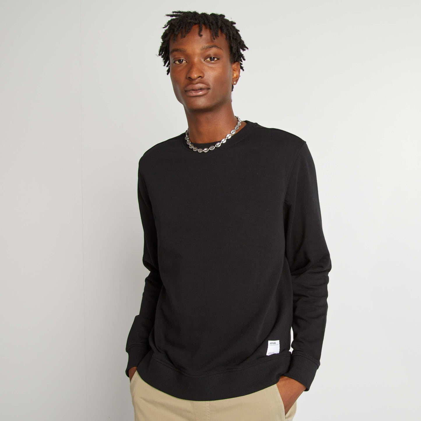 Plain basic sweatshirt BLACK