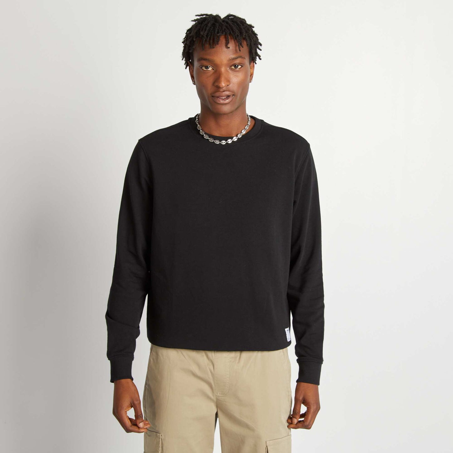 Plain basic sweatshirt BLACK