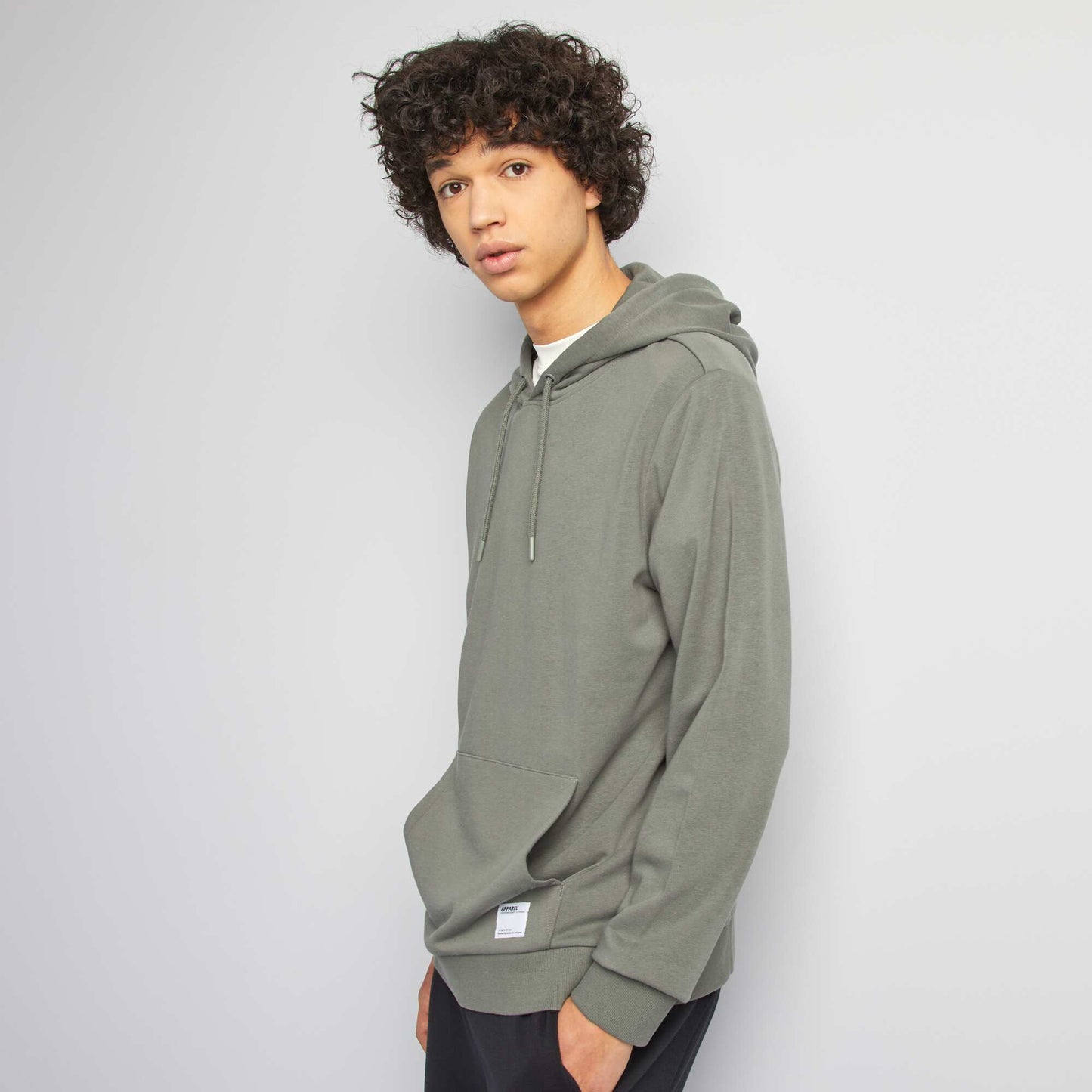 Plain lightweight sweatshirt fabric hoodie GREEN