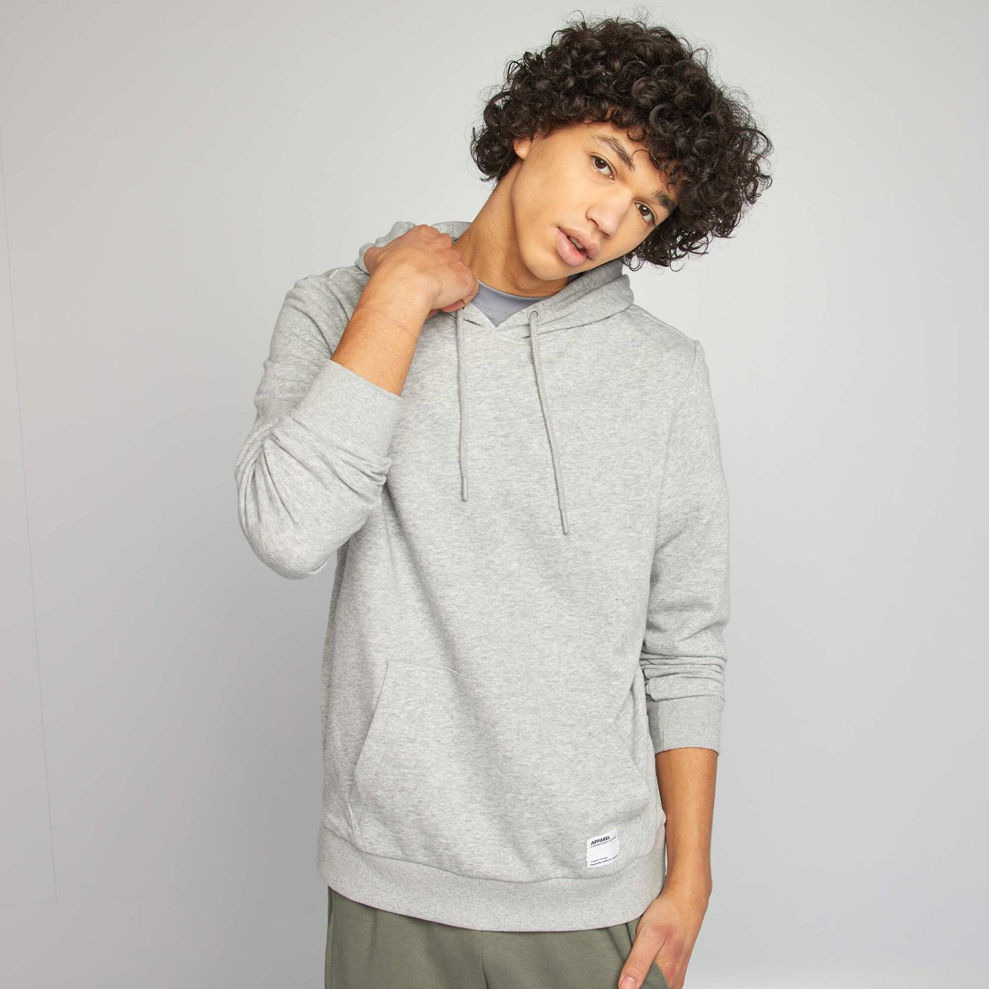 Plain lightweight sweatshirt fabric hoodie GREY