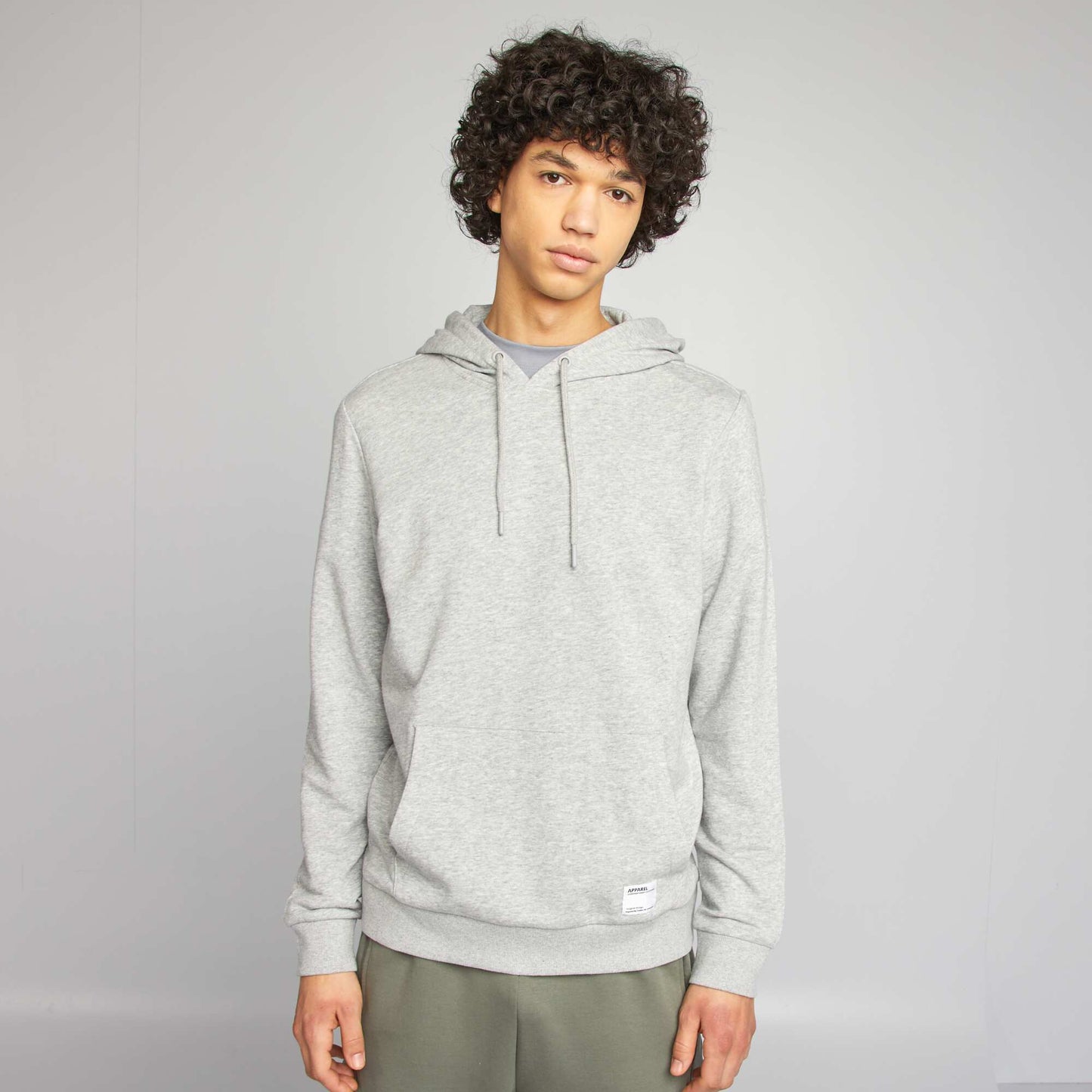 Plain lightweight sweatshirt fabric hoodie GREY