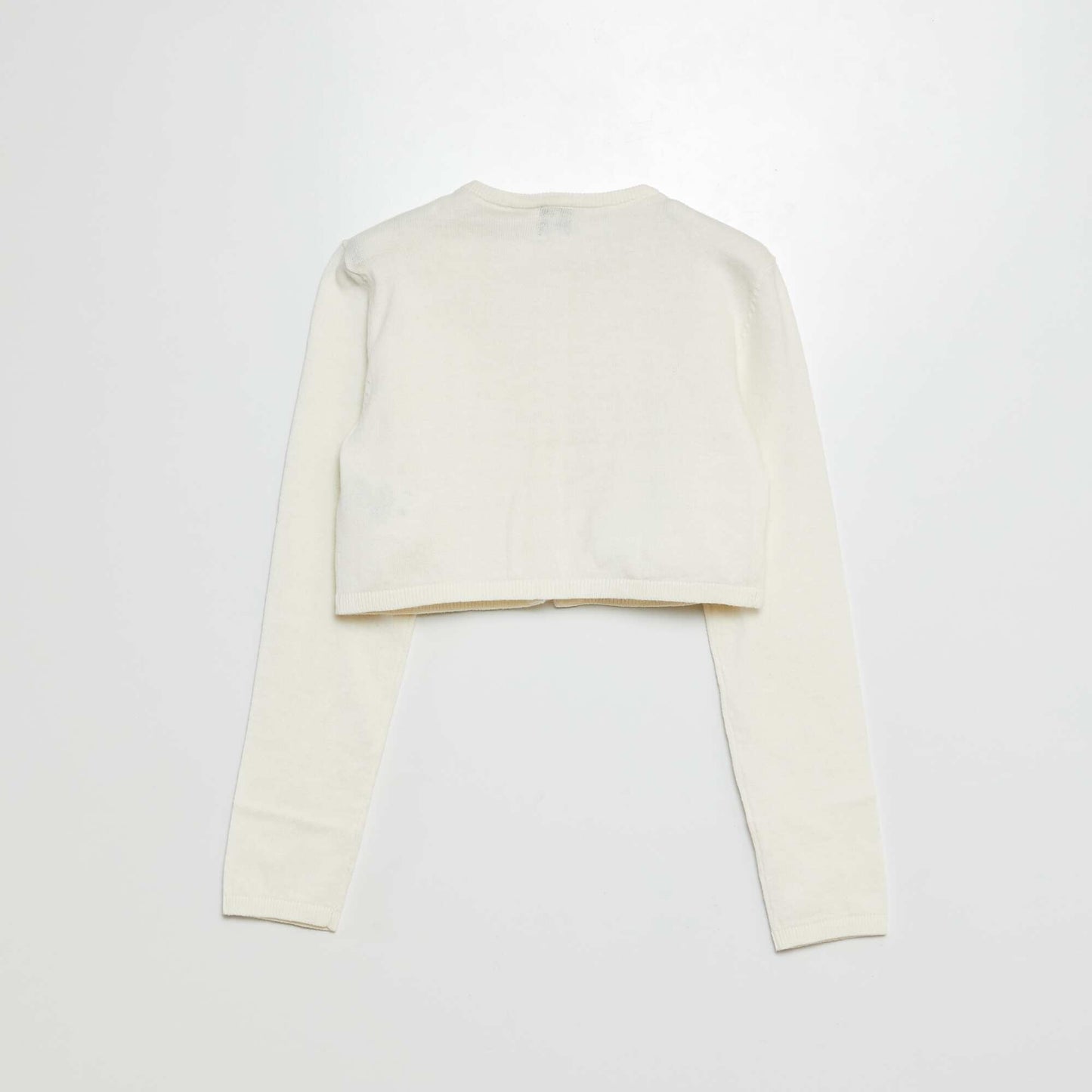 Cropped ribbed bolero WHITE