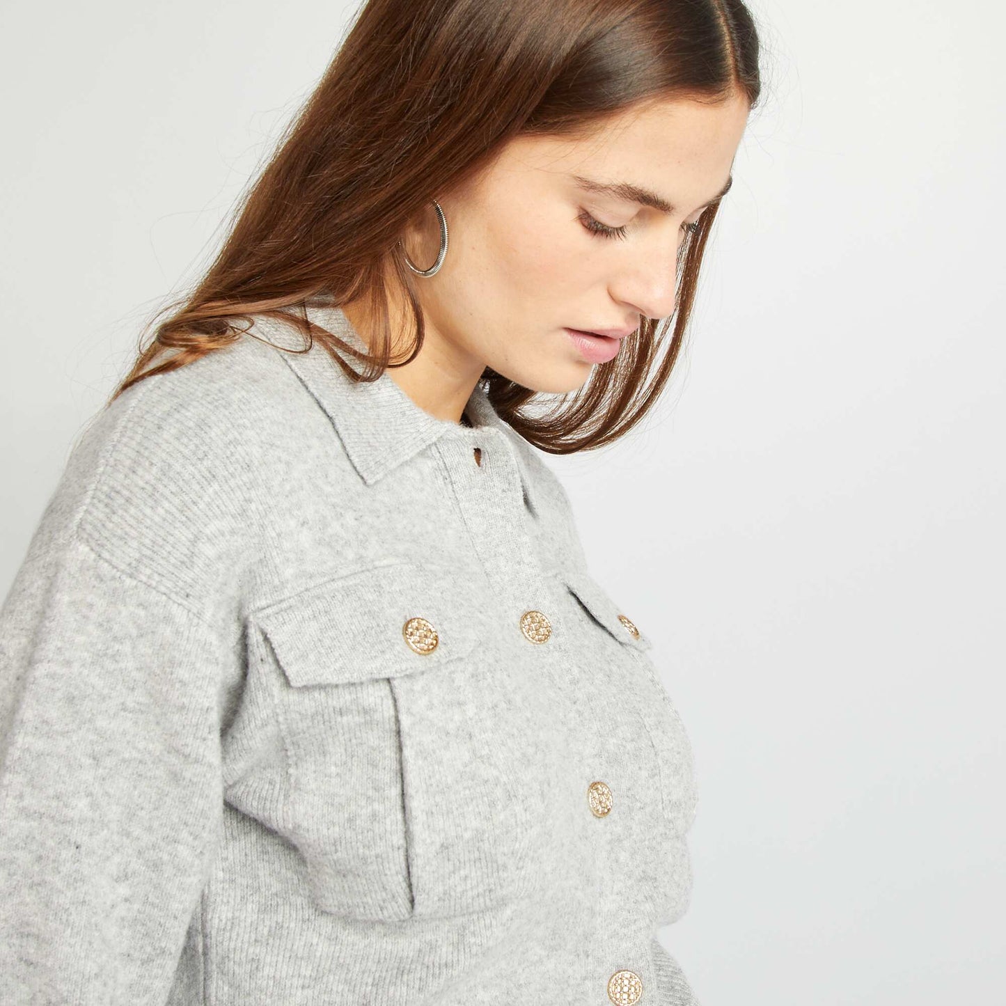 Cardigan with pretty buttons GREY