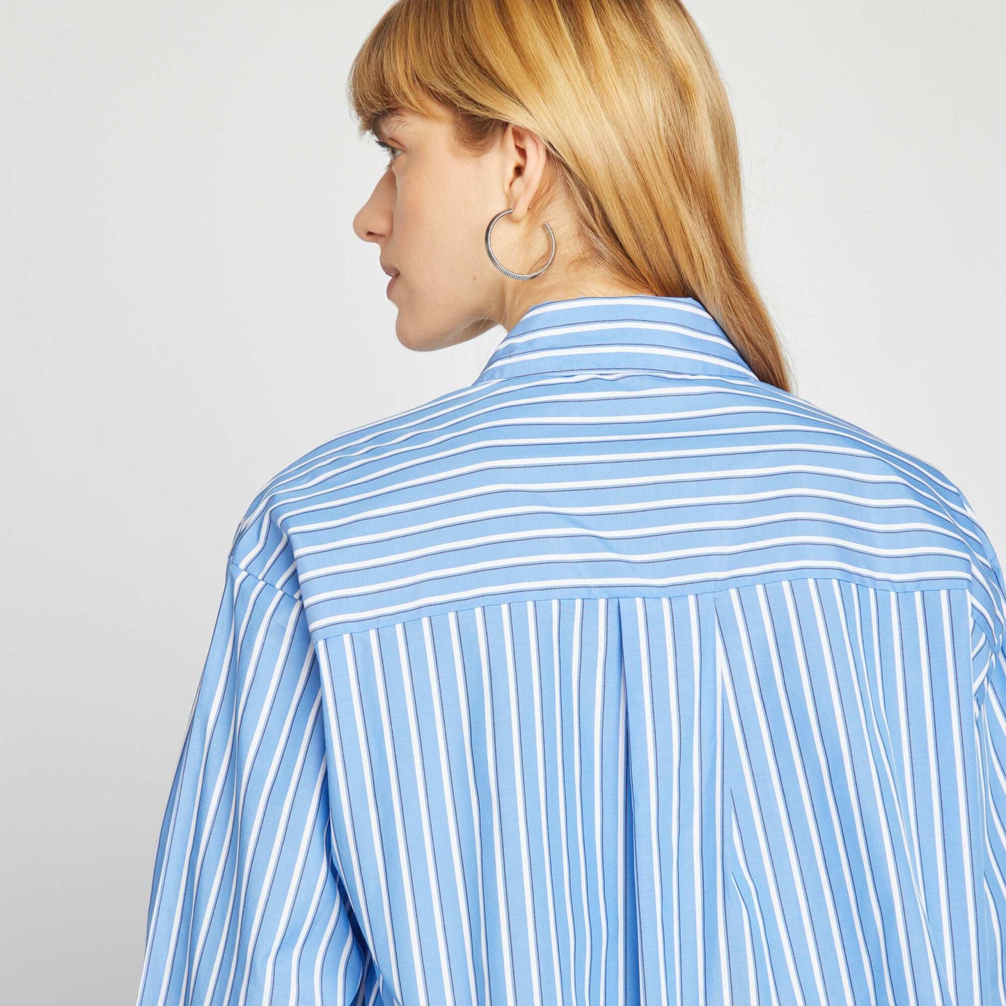 Striped cropped shirt BLUE