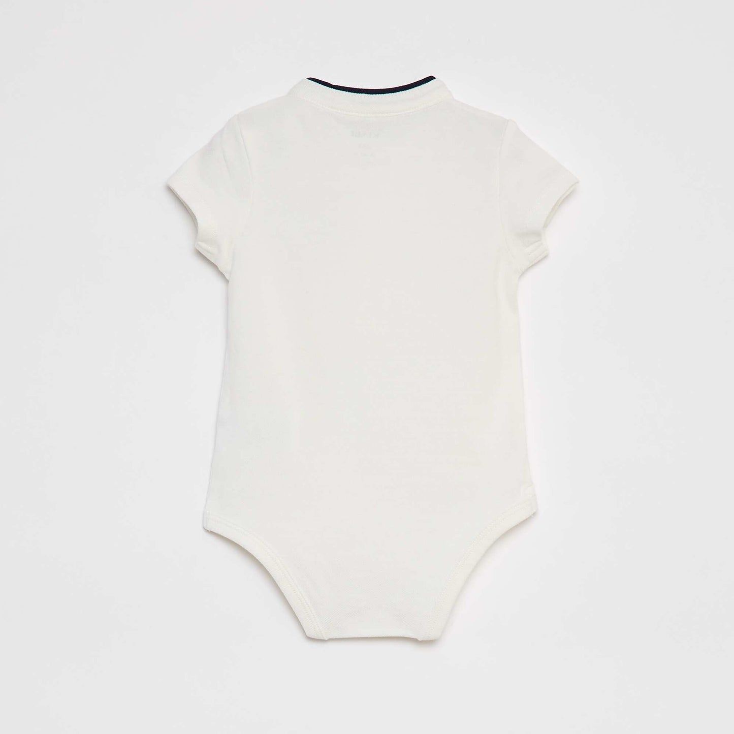 Short-sleeved polo collar bodysuit WHITE