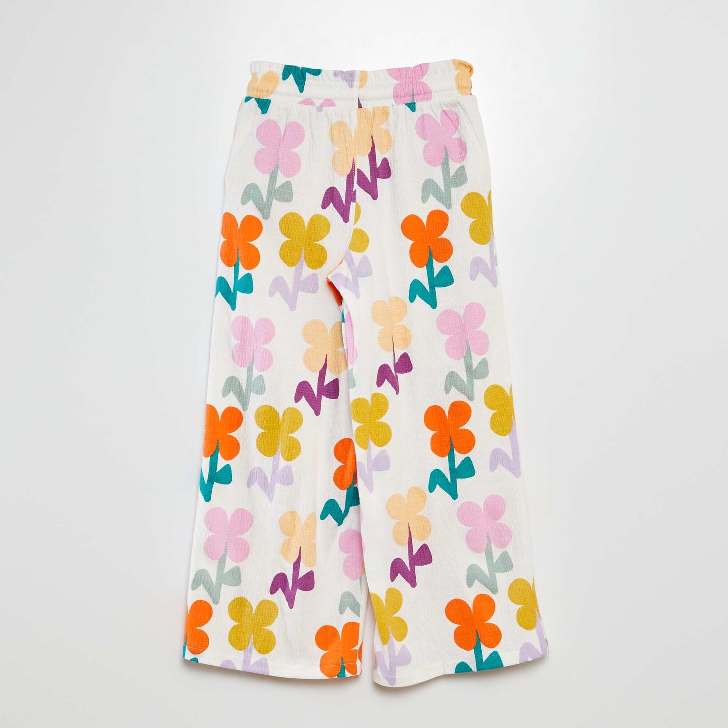 Crepe knit wide-leg trousers - Grafik Edition WHITE
