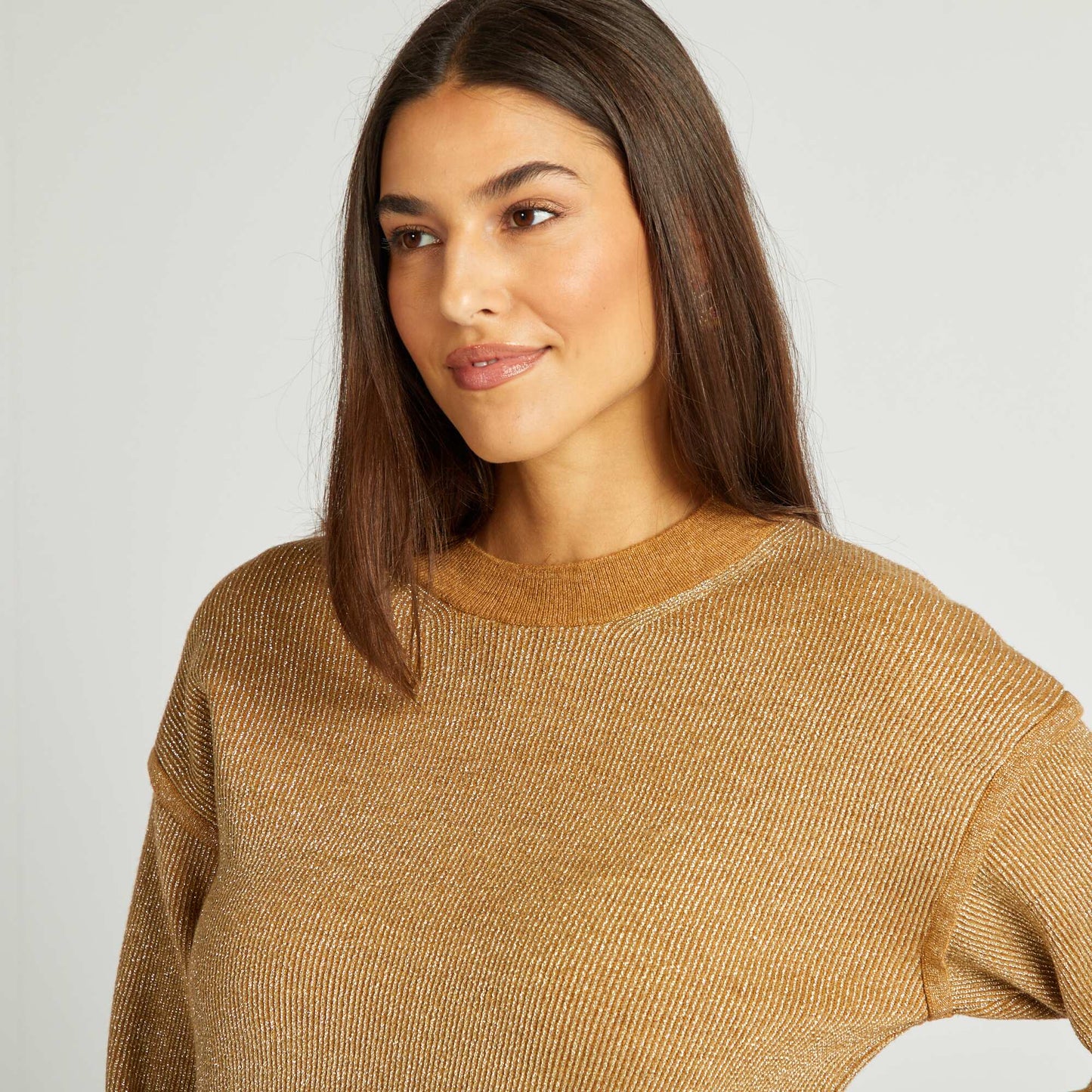 Gold-coloured lurex sweater YELLOW