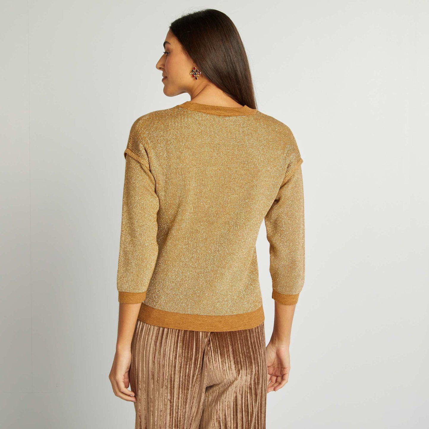 Gold-coloured lurex sweater YELLOW