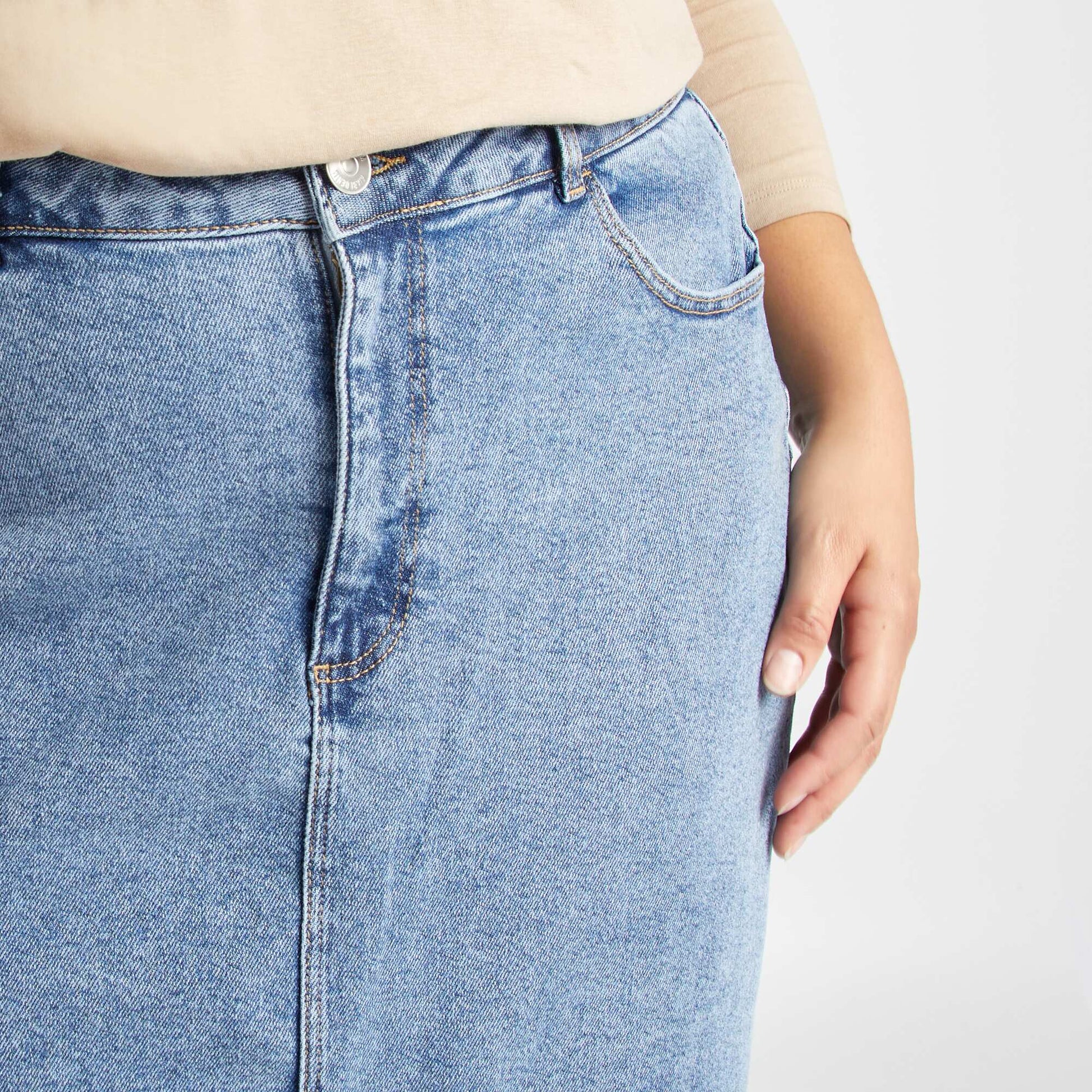 Denim midi skirt BLUE