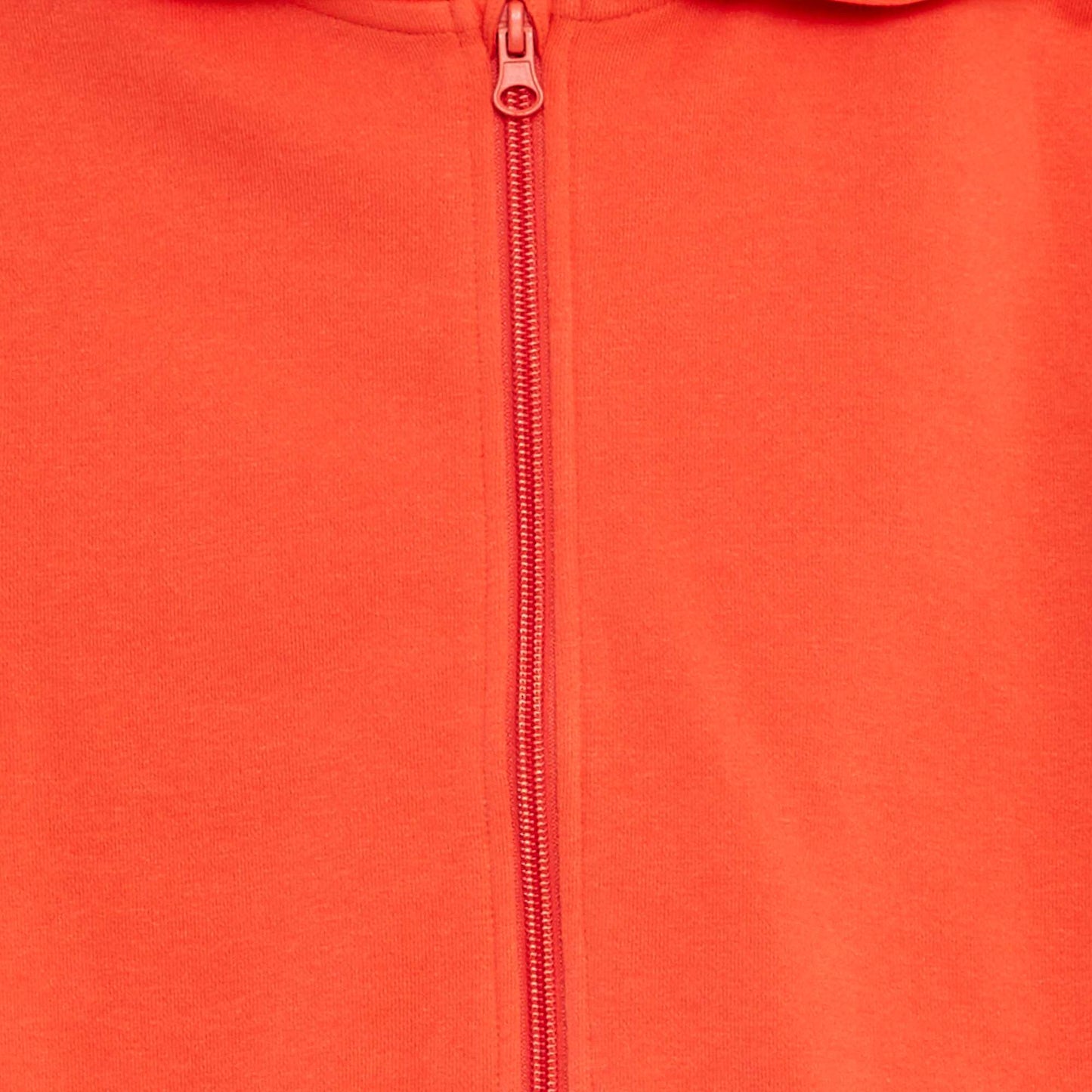 Zipped French terry hoodie RED