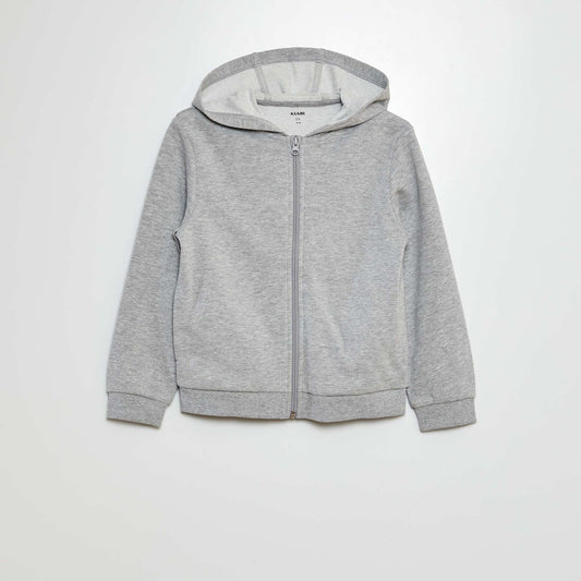 Zipped French terry hoodie GREY