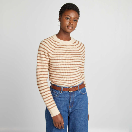 Striped sweater BEIGE